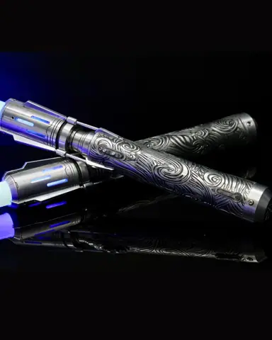 Satele Shan lightsaber pair and staff